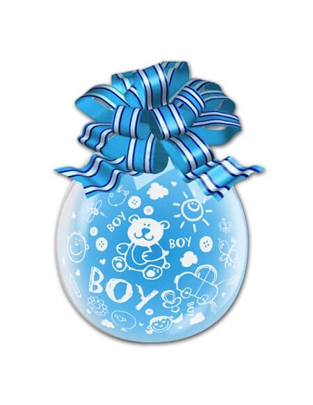 Globo Baby Shower Niño Stuffing Redondo 45cm Cristal