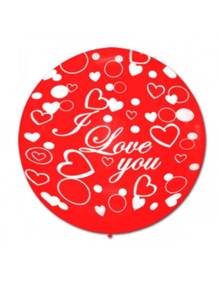 Globos I Love You Latex Esferico 75cm Rojo