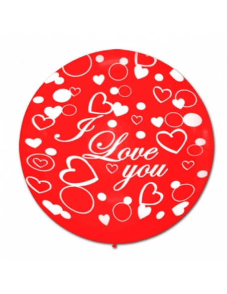 Globos I Love You Latex Esferico 75cm Rojo