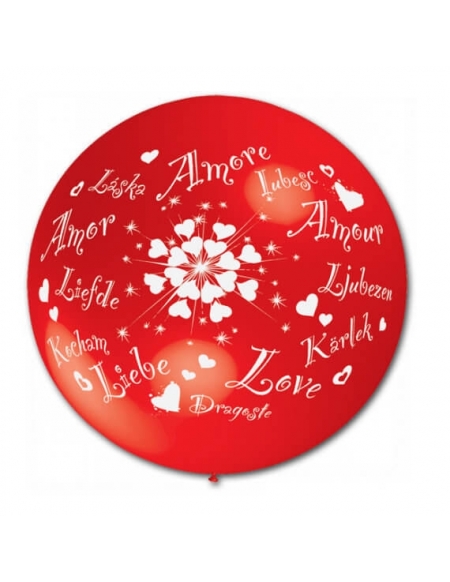 Globo San Valentin Amor Multilingual Latex Esferico 100cm