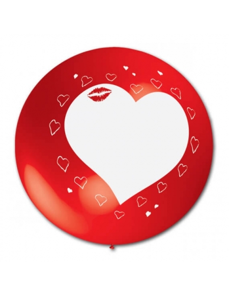 Globo San Valentin Corazon Besos Latex Esferico 100cm