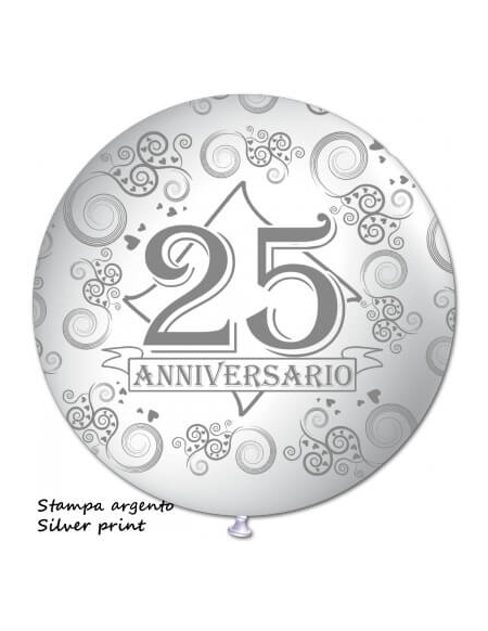 Globos 25 Aniversario Latex Esferico 100cm Metalizado Oro