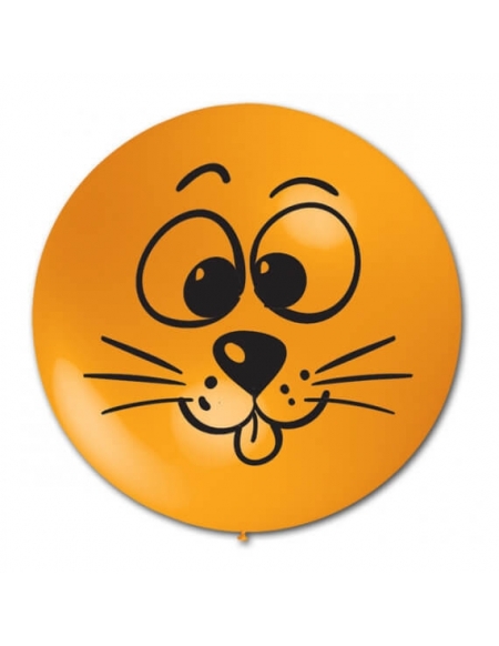 Globo Carita Gatito Latex Esferico 100cm