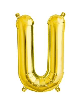 Globo Letra U de 86cm Oro - Foil Poliamida - NSB00268