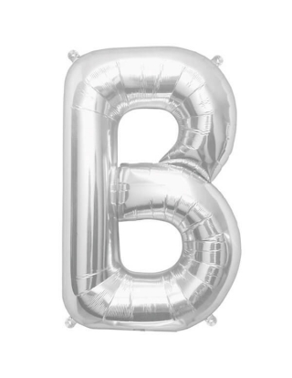 Globo Letra B de 86cm Plata - Foil Poliamida - NSB00197