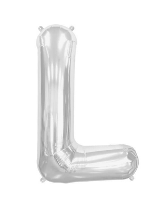 Globo Letra L de 86cm Plata - Foil Poliamida - NSB00207
