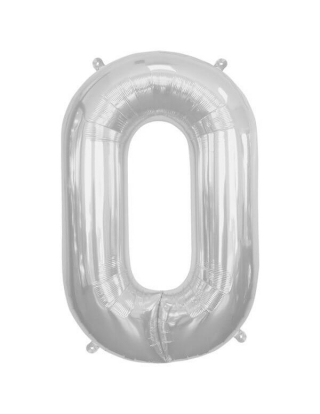 Globo Letra O de 86cm Plata - Foil Poliamida - NSB00210