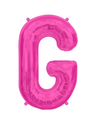 Globo Letra G  de 86cm Rosa Hot - Foil Poliamida - NSB00176
