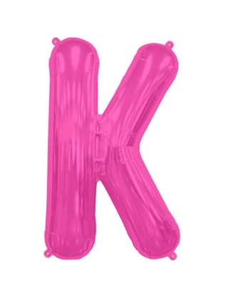 Globo Letra K de 86cm Rosa Hot - Foil Poliamida - NSB00180