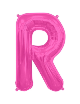 Globo Letra R de 86cm Rosa Hot - Foil Poliamida - NSB00187