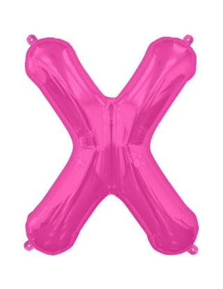 Globo Letra X de 86cm Rosa Hot - Foil Poliamida - NSB00193