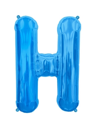 Globo Letra H de 86cm Azul Royal - Foil Poliamida - NSB00281