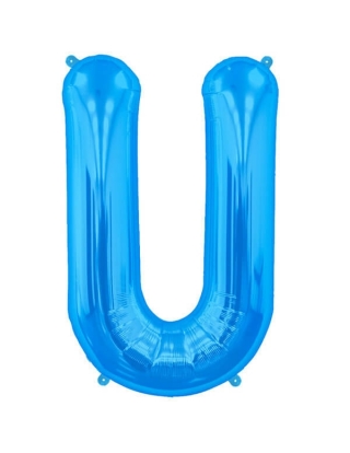 Globo Letra U de 86cm Azul Royal - Foil Poliamida - NSB00294