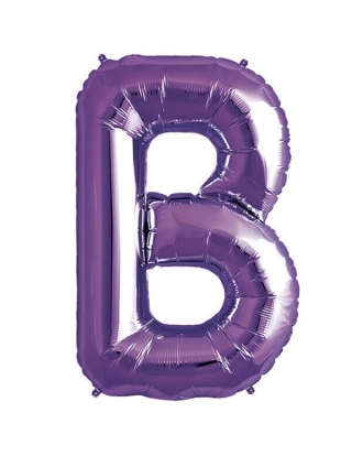 Globo Letra B de 86cm Purpura - Foil Poliamida - NSB00301
