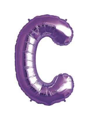 Globo Letra C de 86cm Purpura - Foil Poliamida - NSB00302