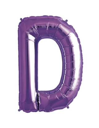 Globo Letra D de 86cm Purpura - Foil Poliamida - NSB00303