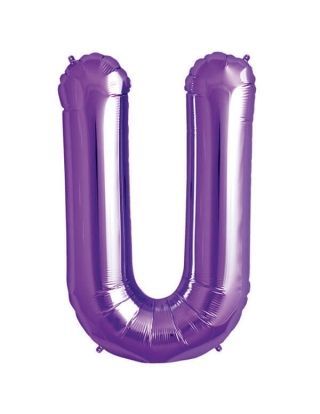 Globo Letra U de 86cm Purpura - Foil Poliamida - NSB00320