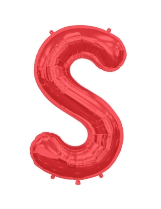 Globo Letra S de 86cm Roja - Foil Poliamida - NSB00240