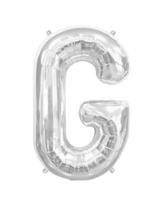 Globo Letra G  de 41cm Plata - Foil Poliamida - NSB00485