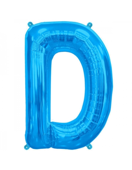 Globo Letra D de 41cm Azul - Foil Poliamida - NSB00534