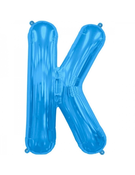 Globo Letra K de 41cm Azul - Foil Poliamida - NSB00541