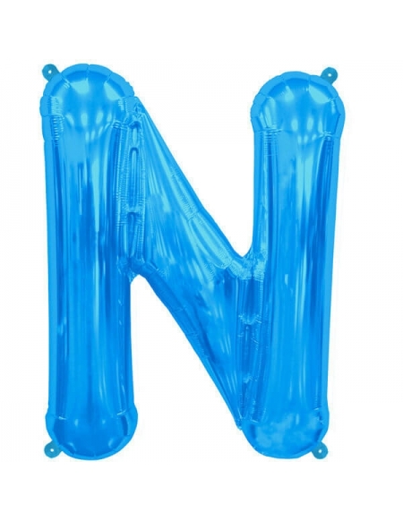 Globo Letra N de 41cm Azul - Foil Poliamida - NSB00544