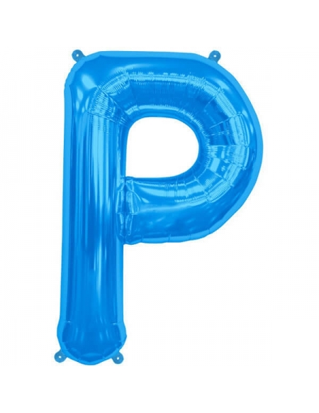Globo Letra P de 41cm Azul - Foil Poliamida - NSB00546
