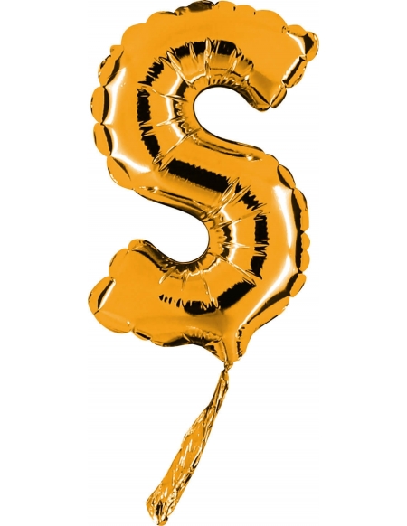 Globo Letra S de 18cm Oro - Foil Poliamida - G07382G