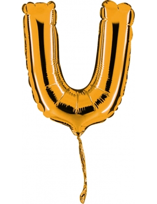Globo Letra U de 18cm Oro - Foil Poliamida - G07402G