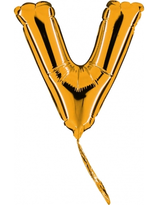 Globo Letra V de 18cm Oro - Foil Poliamida - G07412G
