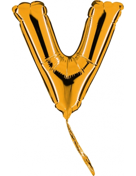 Globo Letra V de 18cm Oro - Foil Poliamida - G07412G