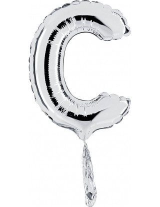 Globo Letra C de 18cm Plata - Foil Poliamida - G07229S