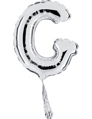 Globo Letra G  de 18cm Plata - Foil Poliamida - G07269S