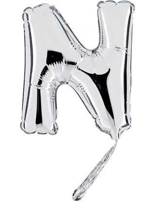 Globo Letra N de 18cm Plata - Foil Poliamida - G07339S