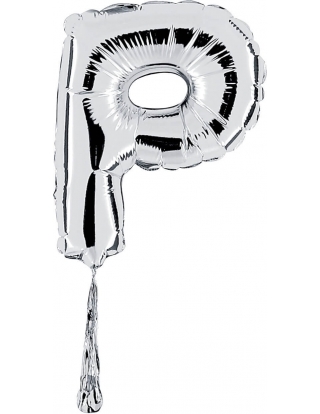 Globo Letra P de 18cm Plata - Foil Poliamida - G07359S