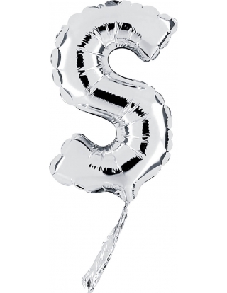 Globo Letra S de 18cm Plata - Foil Poliamida - G07389S