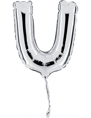 Globo Letra U de 18cm Plata - Foil Poliamida - G07409S