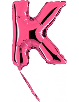 Globo Letra K de 18cm Rosa - Foil Poliamida - G07301F