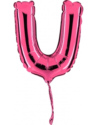 Globo Letra U de 18cm Rosa - Foil Poliamida - G07401F