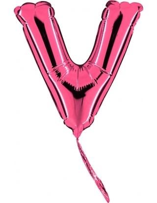 Globo Letra V de 18cm Rosa - Foil Poliamida - G07411F