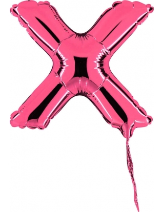 Globo Letra X de 18cm Rosa - Foil Poliamida - G07431F