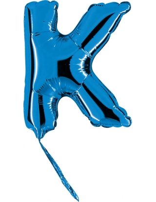 Globo Letra K de 18cm Azul - Foil Poliamida - G07300B