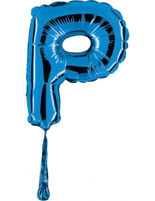 Globo Letra P de 18cm Azul - Foil Poliamida - G07350B
