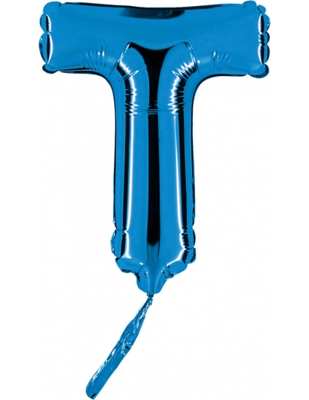 Globo Letra T de 18cm Azul - Foil Poliamida - G07390B