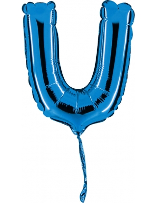Globo Letra U de 18cm Azul - Foil Poliamida - G07400B