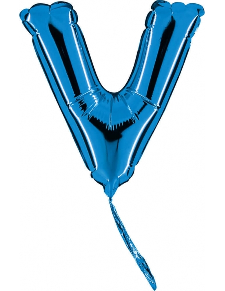 Globo Letra V de 18cm Azul - Foil Poliamida - G07410B