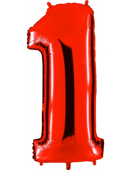 Globo Numero 1 de 100cm Rojo - Foil Poliamida - G081R