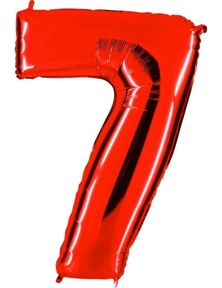 Globo Numero 7 de 100cm Rojo - Foil Poliamida - G087R