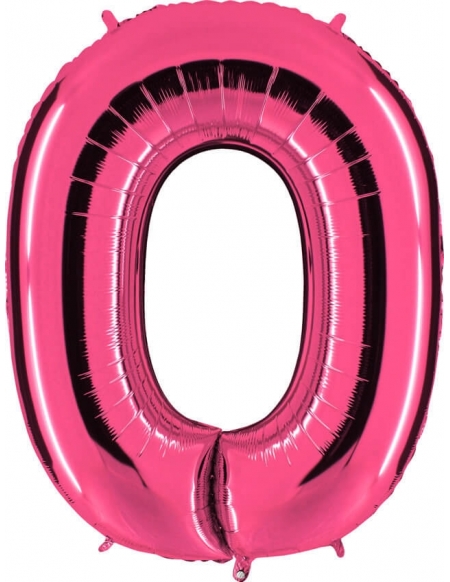 Globo Numero 0 de 100cm Rosa Hot - Foil Poliamida - G010F