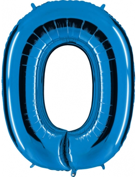 Globo Numero 0 de 100cm Azul - Foil Poliamida - G000B